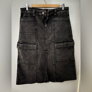 Sincerely Jules Black Denim Zip-Front Skirt